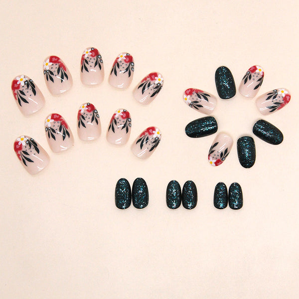 12 Sizes-24 Pcs Press On Nails W1449