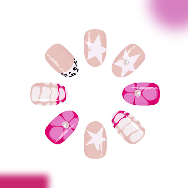12 Sizes-24 Pcs Press On Nails C1356