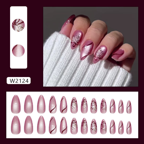 12 Sizes-24 Pcs Press On Nails W2124
