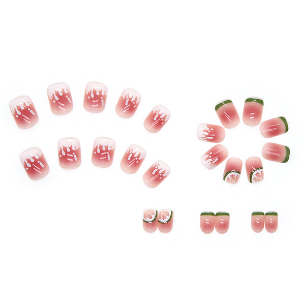 12 Sizes-24 Pcs Press On Nails R504