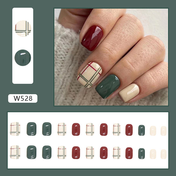 12 Sizes-24 Pcs Press On Nails W528