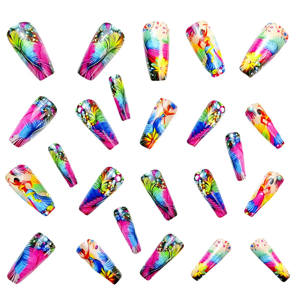 12 Sizes-24 Pcs Press On Nails Y682