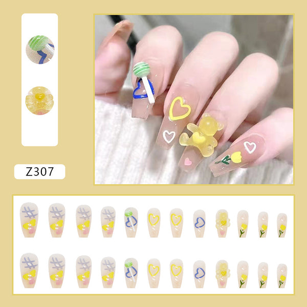 12 Sizes-24 Pcs Press On Nails Z283