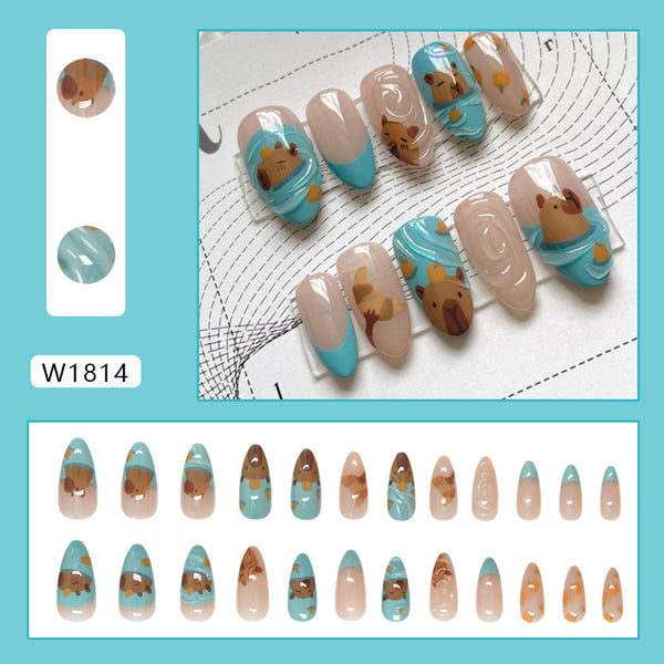 12 Sizes-24 Pcs Press On Nails W1814