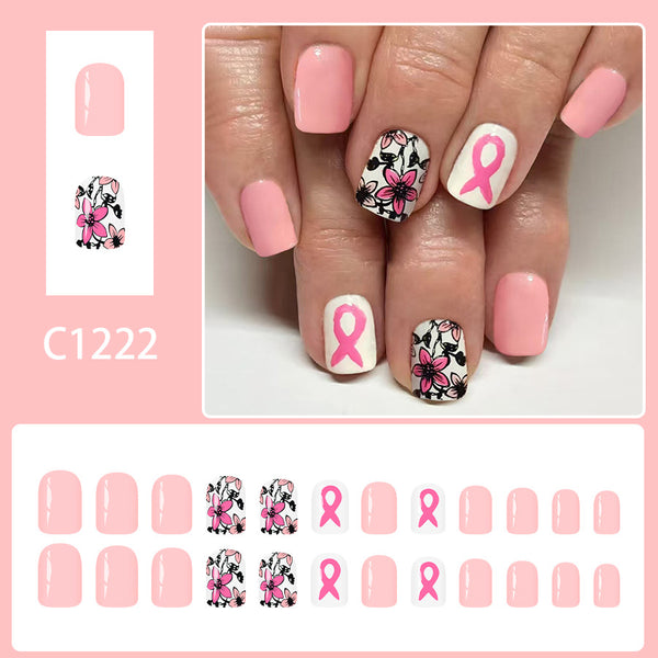 12 Sizes-24 Pcs Press On Nails C1222