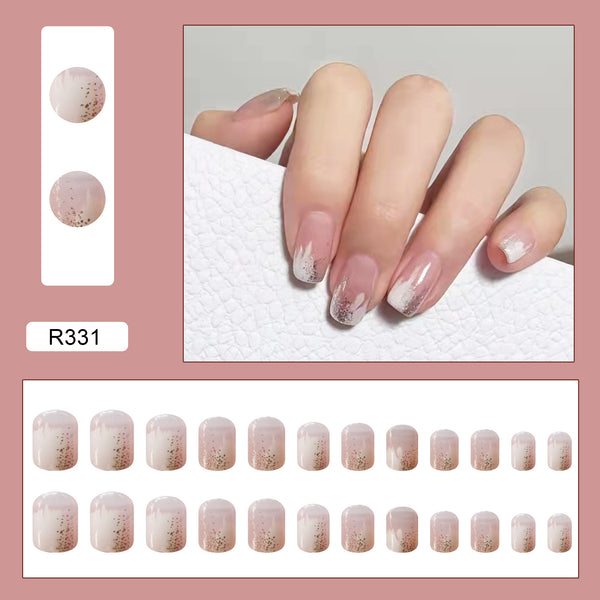 12 Sizes-24 Pcs Press On Nails R321