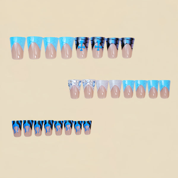 12 Sizes-24 Pcs Press On Nails Y1475