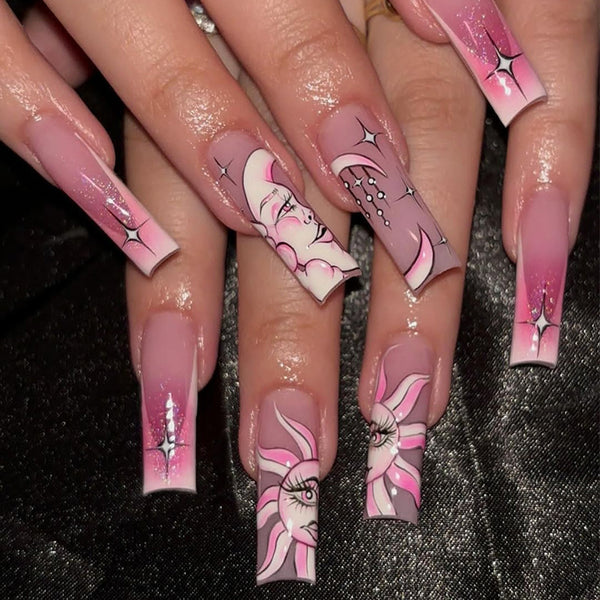 12 Sizes-24 Pcs Press On Nails W1693