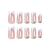 French Glossy Medium Pink Square Press on Nails