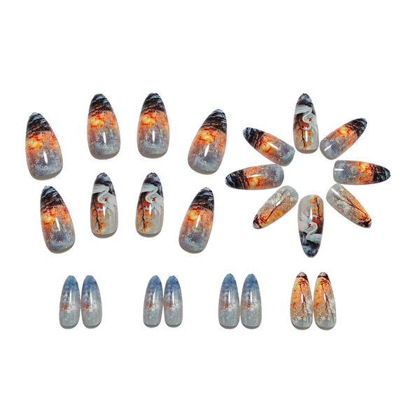 12 Sizes-24 Pcs Press On Nails Y1558
