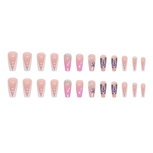 12 Sizes-24 Pcs Press On Nails Z724