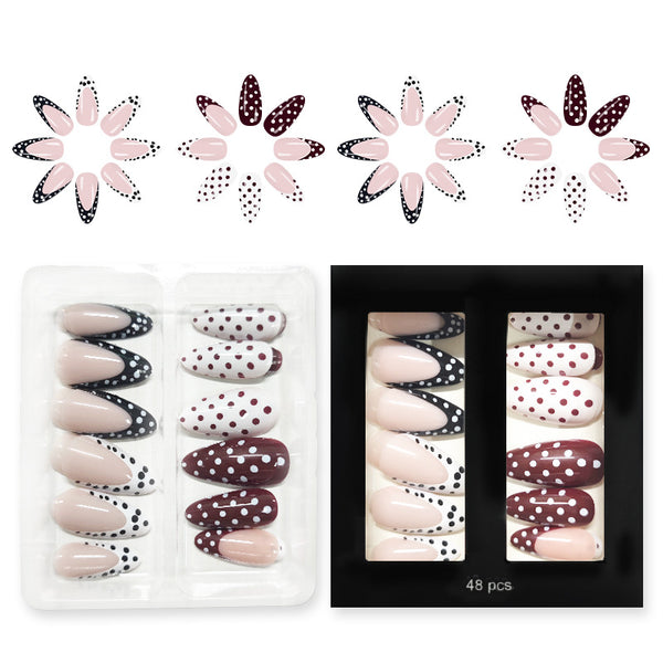 48 Pcs Press On Nails Polkadot-1-48pcs