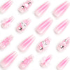 French Glossy Long Ombre Pink Square Press on Nails