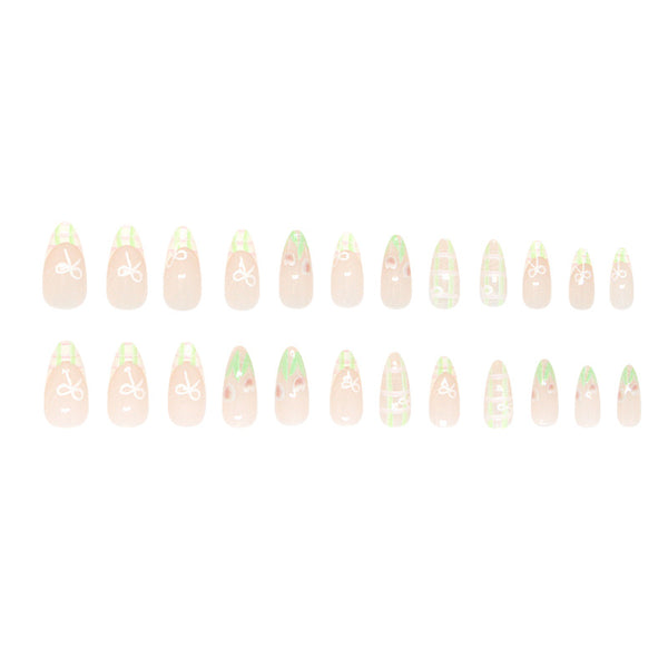 12 Sizes-24 Pcs Press On Nails W1949