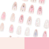 Almond Glossy Medium Pink Press on Nails