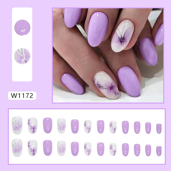 12 Sizes-24 Pcs Press On Nails W1172