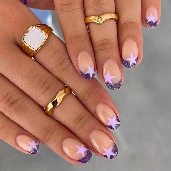 12 Sizes-24 Pcs Press On Nails W1013
