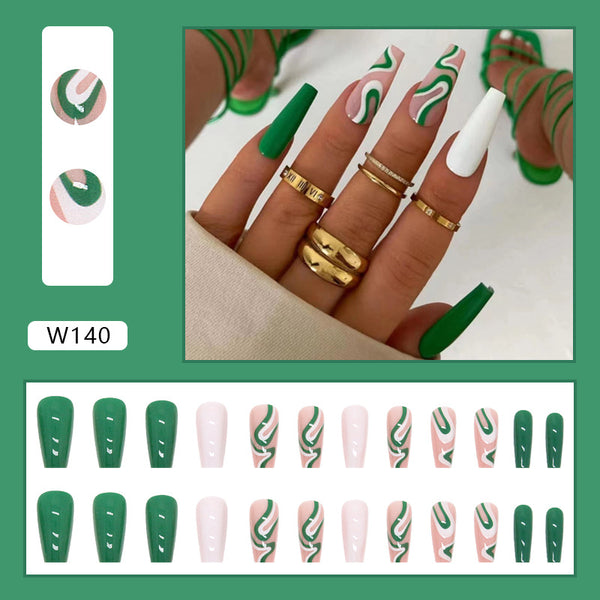12 Sizes-24 Pcs Press On Nails W140