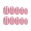 Almond Medium Oval Pink Press on Nails