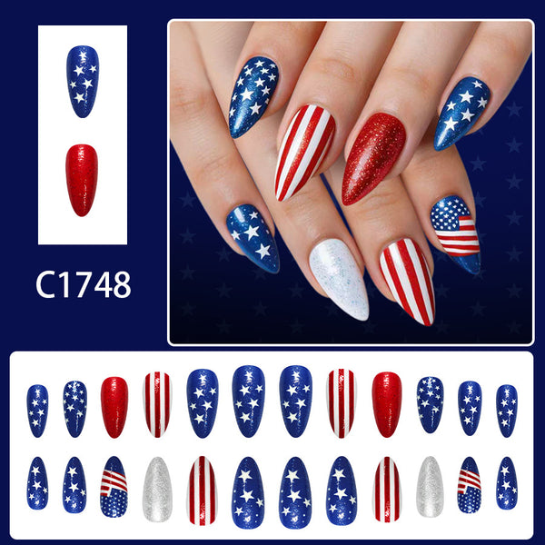 12 Sizes-24 Pcs Press On Nails C1748