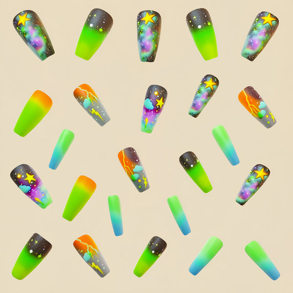 12 Sizes-24 Pcs Press On Nails Y466