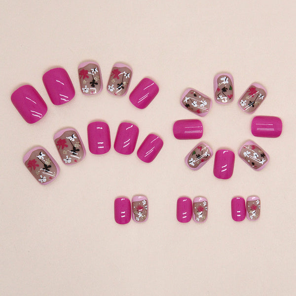 12 Sizes-24 Pcs Press On Nails W1385
