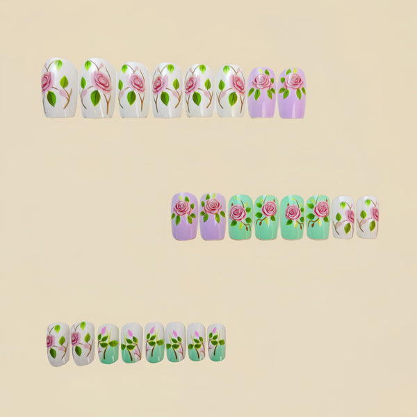12 Sizes-24 Pcs Press On Nails Y638