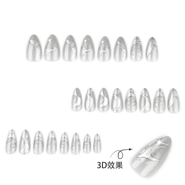 12 Sizes-24 Pcs Press On Nails JP3998