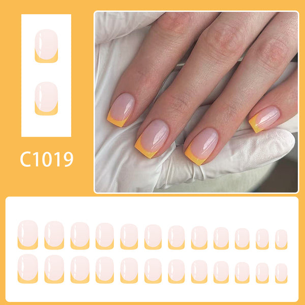 12 Sizes-24 Pcs Press On Nails C1019