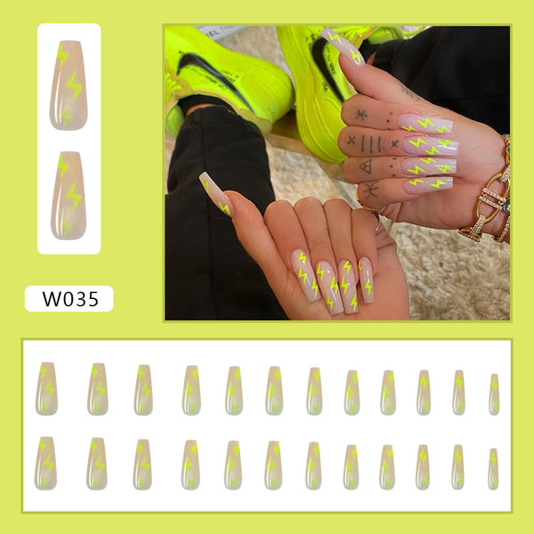 12 Sizes-24 Pcs Press On Nails W035