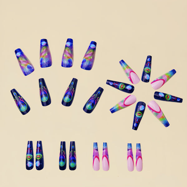 12 Sizes-24 Pcs Press On Nails Y074