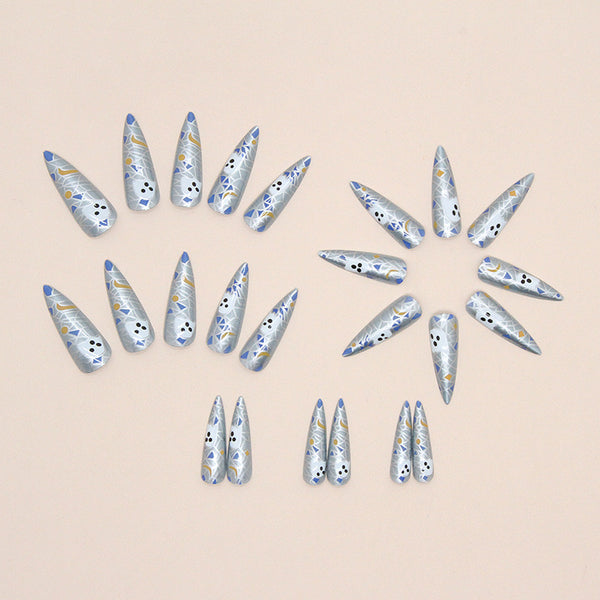 12 Sizes-24 Pcs Press On Nails W920