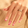 Almond French Glossy Medium Pink Press on Nails