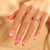 Almond French Glossy Medium Pink Press on Nails