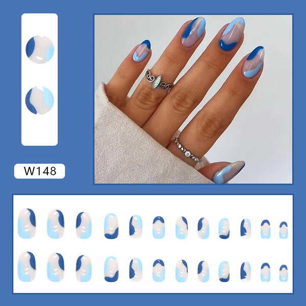 12 Sizes-24 Pcs Press On Nails W148