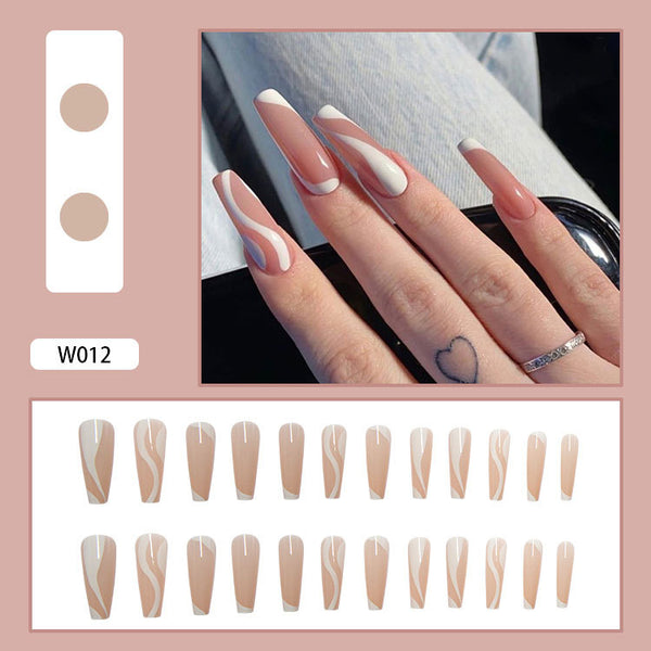 12 Sizes-24 Pcs Press On Nails W001