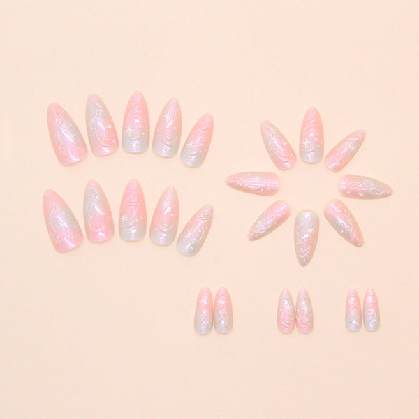 12 Sizes-24 Pcs Press On Nails W1787