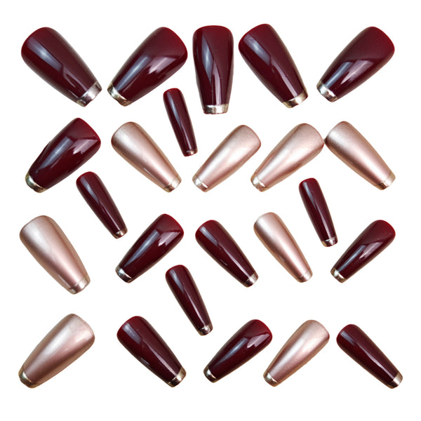 12 Sizes-24 Pcs Press On Nails Y1486