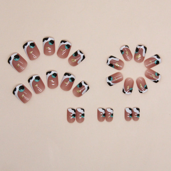 12 Sizes-24 Pcs Press On Nails W1419