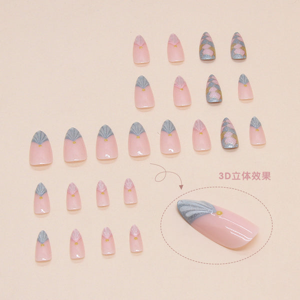 12 Sizes-24 Pcs Press On Nails W1599
