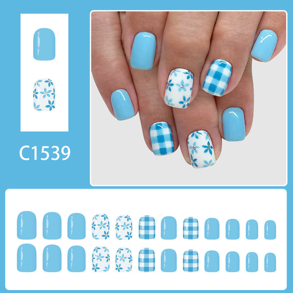 12 Sizes-24 Pcs Press On Nails C1539