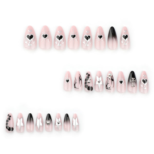 12 Sizes-24 Pcs Press On Nails JP3564