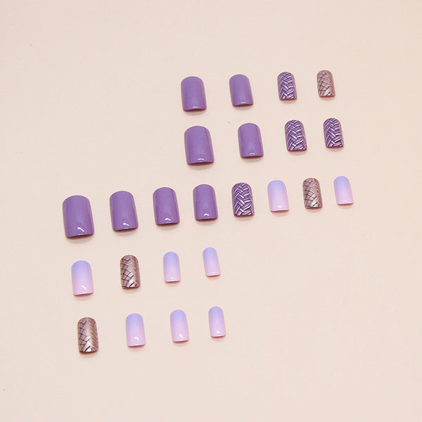 12 Sizes-24 Pcs Press On Nails W1558