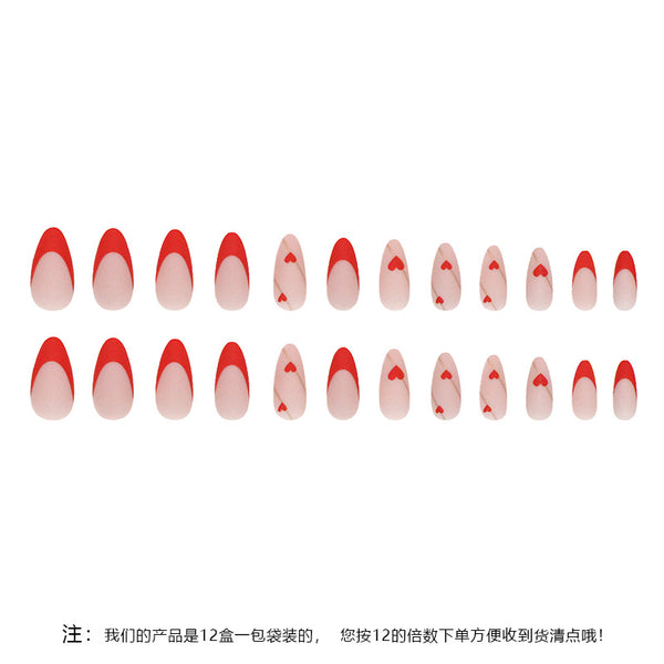 12 Sizes-24 Pcs Press On Nails W413