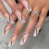 French Glossy Long Pink Press on Nails