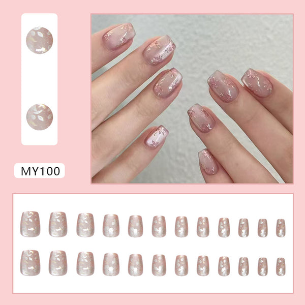 12 Sizes-24 Pcs Press On Nails MY100