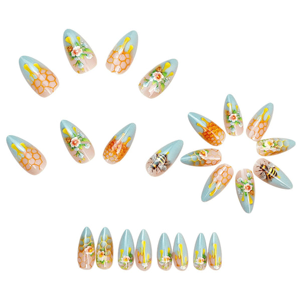 12 Sizes-24 Pcs Press On Nails Y1935