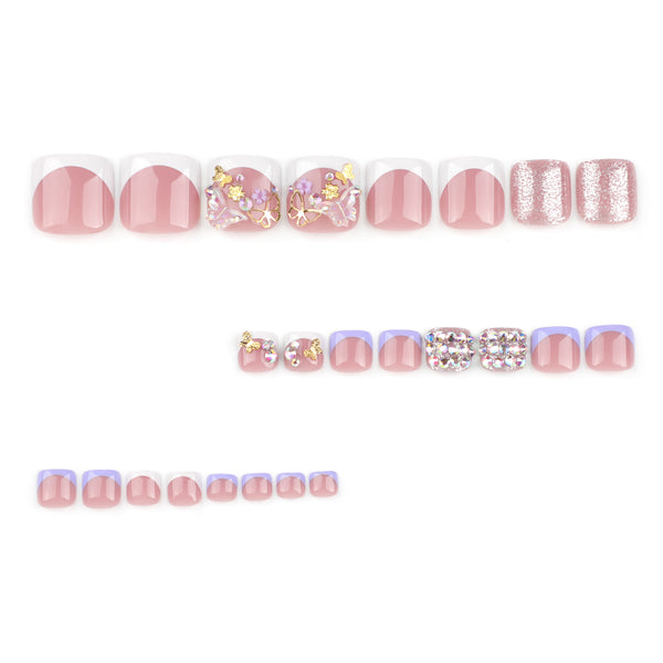12 Sizes-24 Pcs Press On Nails JP3345