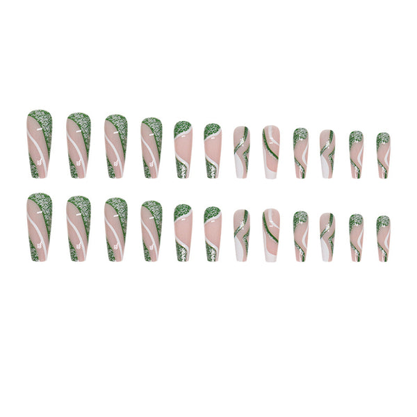 12 Sizes-24 Pcs Press On Nails W1174