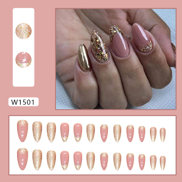 12 Sizes-24 Pcs Press On Nails W1501